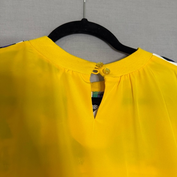 Vintage Brownstone Studio Blouse Jacket Set Yellow 2X Memphis Style Geometric - Picture 7 of 9